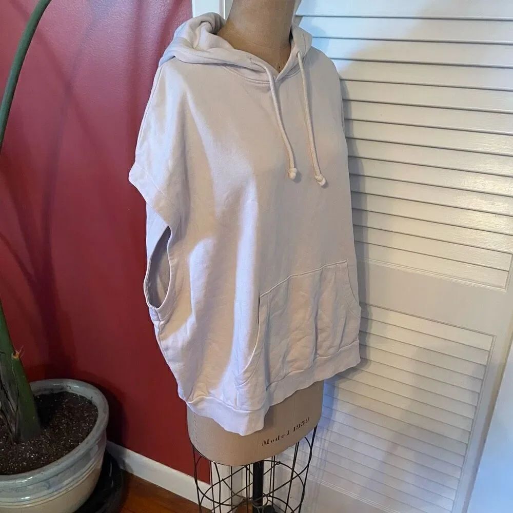 H&M | pale pink oversized sleeveless hoodie XL - Picture 3 of 7